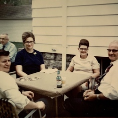 Backyard party at the Kish family home with Camille, Ken, son Kenny A and parent-in-laws Kenneth J and Helen