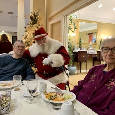 A visit from Santa with Ken and Camille.