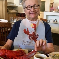 Camille enjoying her annual lobster fest birthday meal at the Common Grille!