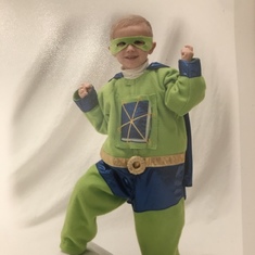 The “SuperWHY” costume that Camille made-from scratch - for grandson Adam.