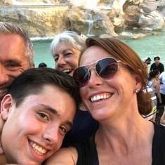 Trevi Fountain in Rome with Mom, Dad, and Nana