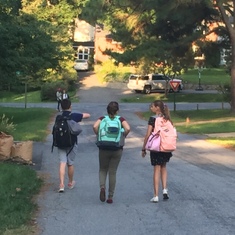 First day of middle school with Cadence and Sophie 2017
