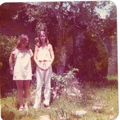 Candy and Laura '74. Is that a short Mexican dress Candy has on, or a long Mexican top? We loved drawstring pants!