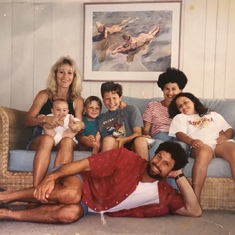 Our family with Christine, David and Amanda in the early days in Santa Barbara.