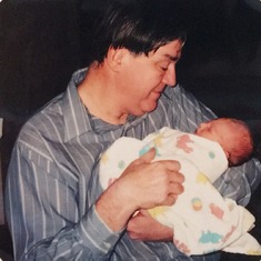 Papa with his first grandchild Jacob. 1/22/98