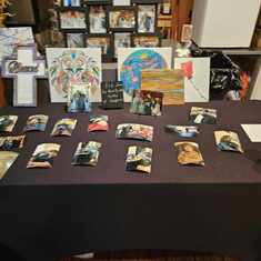 Louisiana celebration of life - photo and art table