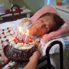 Mom Blows out her 80th birthday candles...mom I miss you soo much..how do I continue living without you...I just don't know how...why? why? I just can't go further without you...