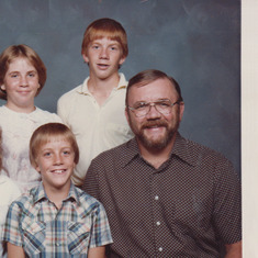Carol's brother Robert Dipple and family. Left to right, Jenny (Roberts wife), Kerin, Brent, Craig, Robert. Christmas_1984
