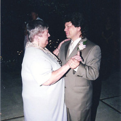 Carol and son Les dancing at wedding (2004)