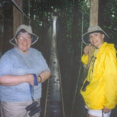 Carol and Celeste in the rainforest.