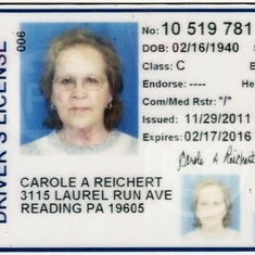Carole's Drivers License - 2011