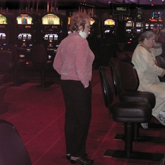 Carole - Checking out the Slot Machines at the Sands Casino
