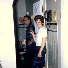 Carole & My dad, Earl  at 1145 Church St - 1964 - At Kitchen
