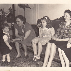 April 1948. Left to right: Hall, Aunt Lou, Carole and May.