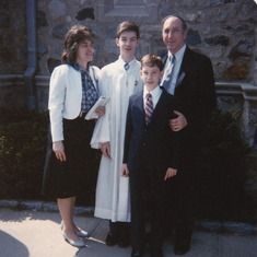 1986 - Billy's Confirmation. Carole, Billy, Bobby, Bill