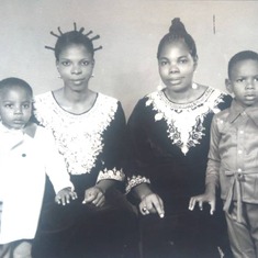 Mummy Caroline with sons Bolaji and Folabi,  and Aunty Mary,  sister-in-law.