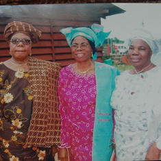 Mummy Caroline with sisters Prof Mrs Egunjobi and Ambassador Abake Ilemia in an Ibadan event.