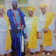 With Kabiyesi during Thanksgiving Service honouring late Parents in Ido -Ile Ekiti. 