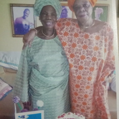 One of Mummy Caroline's 80th Birthday pics with sister Abake.