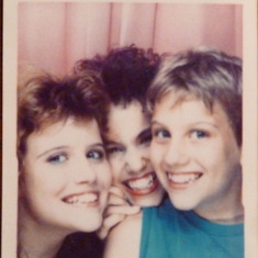Caroline,Dan and Christine at Kings Island 1990 in a photo booth!