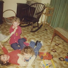 Cousins playing..Carrie and her naturally curly locks!We always had a blast together!