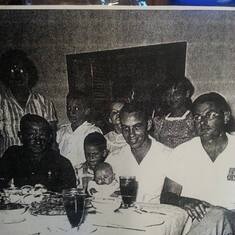 Back row: Granny Milner, Larry, Linda, Carolyn  Front: Bill Pitts, Rance, Lydia, T.D. Tisdale & Roland Pitts