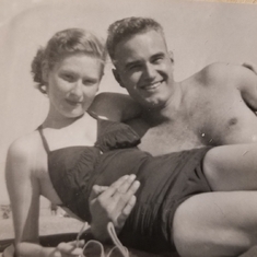 Mom with future husband Tom in 1951.