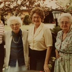 Mom with mother-in-law Lena, mom and sister-in-law Darcey about 1980.