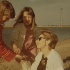 With daughters Bryn and Laura at beach in Indiana 1967.