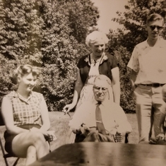 With her mom and Tom's mom and dad and Larry and baby Jeff in spring of 1955.