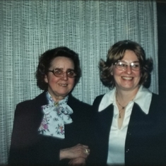 Mom with old family friend Lucille 1975.