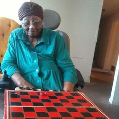 Grandmama, the best Checker player ever.