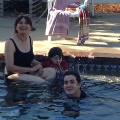 My Mom, My Son Aiden, and My Little-Tall Brother Carson.