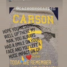 Memorial shirts for Carson