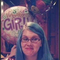 Cassandra’s 24th Birthday party - joke balloon “it’s a girl” her sister got her. 