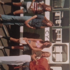Cath, Trish, and I, about 15 I believe heading off to summer camp to hike the Olympics