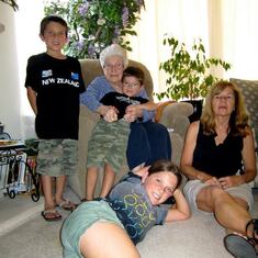 Grandma with Chloe, Nicholas, Carter, and Nanny