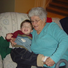 Nicholas with his Great Grandma (December 2006)