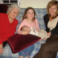 Grandma with Chloe, Carter and my Mom (December 2007)