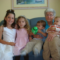 Chloe, Bella, Carter and Jack with Great Grandma
