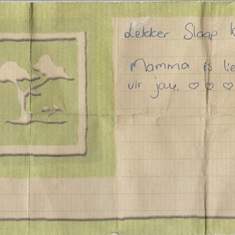 A letter Catherine's mom wrote to her years ago, a goodnight note. She knew she was loved....