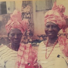 Mum & her Late Sister ( Mrs Araoye ) at the burial of their mother in 1996.