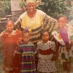 Mum & her granddaughters at ibadan- Ebunoluwa, Ayodele, Damilola and Dolapo.