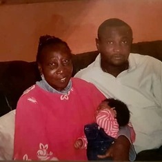 Mum with Abimbola and Morikeoluwa at birth in London 2004.