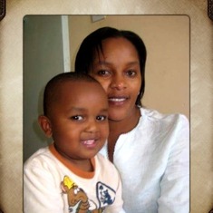 Cathy with her son, Njoroge