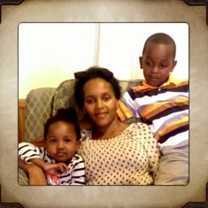 Cathy with daughter Angie and son Njoroge