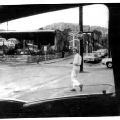 Johnny Kenneth Ferrell Leaving work at Hubert Staplton's Gro. In the Late 1960's.(across from The old Hawkins Co Jail....