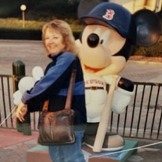 With a Red Sox Mickey Mouse, Disneyworld