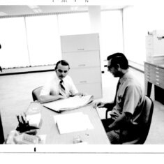 Charles Tippett and Vern Benson at E&E Insurance During Westerville Building Construction Planning 
005