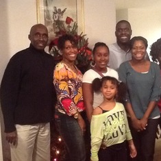 Cecelia and Claude with kids and grand kids, a Christmas family gathering